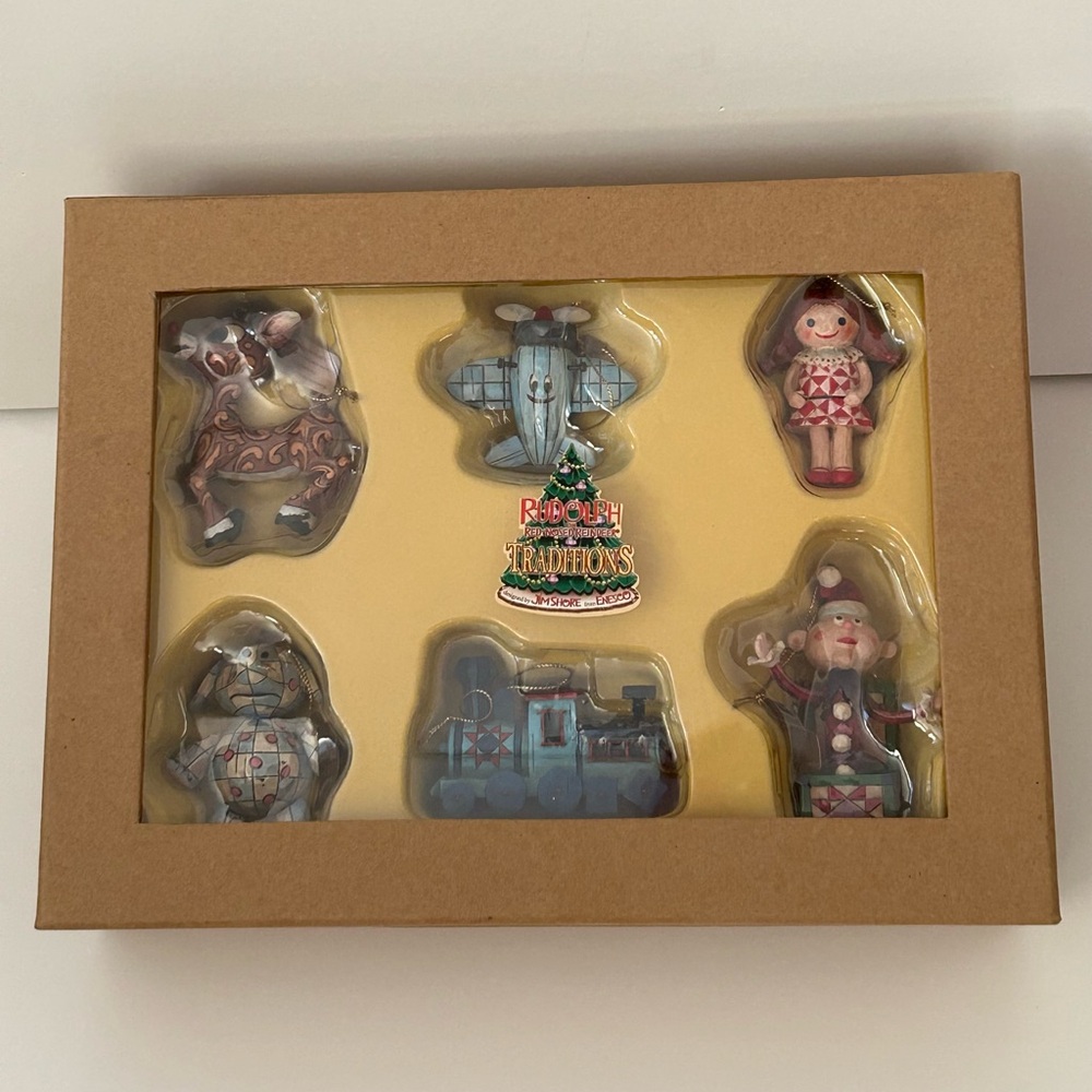 New 2007 Jim Shore Rudolph The Red Nose Reindeer Ornament Set